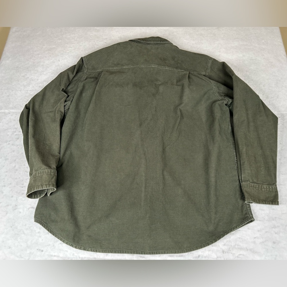 Eddie Bauer Shirt  Mens Size XXL Green Corduroy Long Sleeve Pockets - Picture 2 of 11